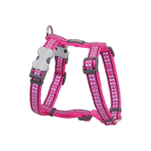 Red Dingo Red Dingo DH-RB-HP-SM Dog Harness Reflective Hot Pink; Small DH-RB-HP-SM